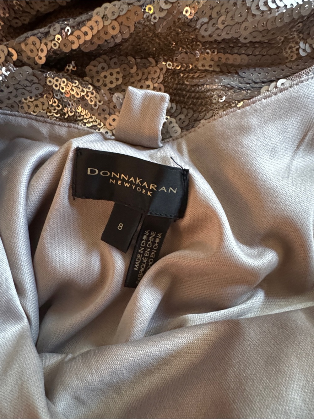 NEW Donna Karan Sequin Floral Sleeveless Dark Clay Gown Sz 8 - Picture 6 of 10